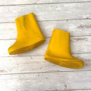 Bright Yellow Rubber Boots Rainboots Rain Water Unisex Big Kids Size 1